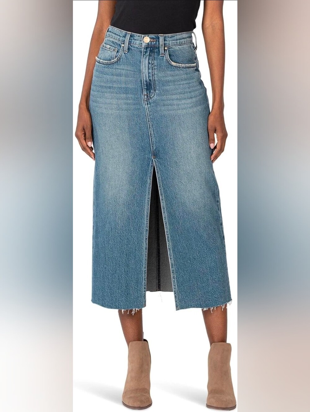 KUT from the Kloth Jen Denim Skirt Sz 12 Women’s Blue Stretch Maxi  #F